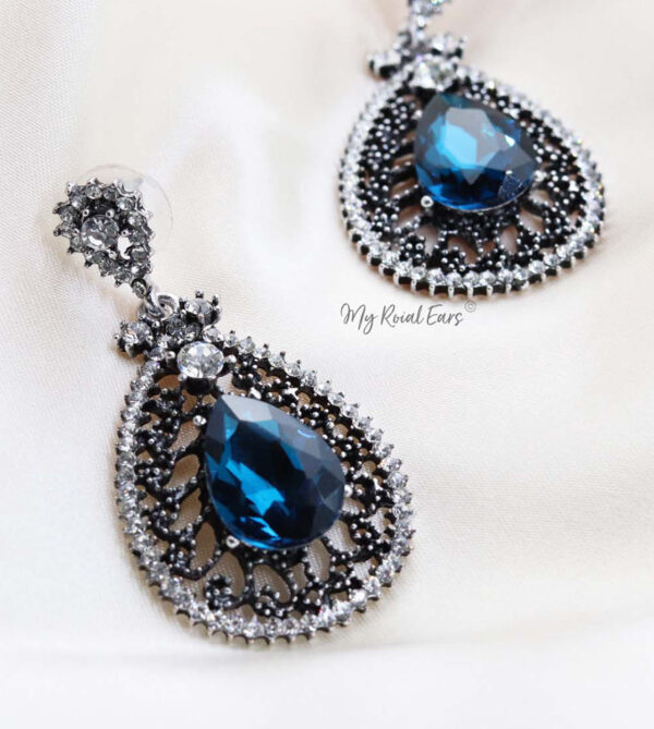 Q.CHARLOTTE- luxury vintage chandelier drop bridal earrings - My Roial Ears LTD