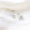 Q.Wanda Pearl-gold and silver plated elegant pearl hook bridal earrings - My Roial Ears LTD