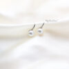 Q.Wanda Pearl-gold and silver plated elegant pearl hook bridal earrings - My Roial Ears LTD