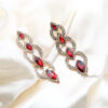 Q.Savannah-long crystal statement drop earrings - My Roial Ears LTD