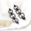 Q.Savannah-long crystal statement drop earrings - My Roial Ears LTD