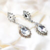 Q.Rosalie-silver crystal plated statement bridal earring - My Roial Ears LTD