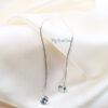 Q.Makeda- lightweight sterling silver chain drop bridal earrings - My Roial Ears LTD