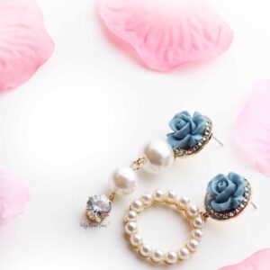 Freesia- floral pearl drop long and small earrings - My Roial Ears LTD