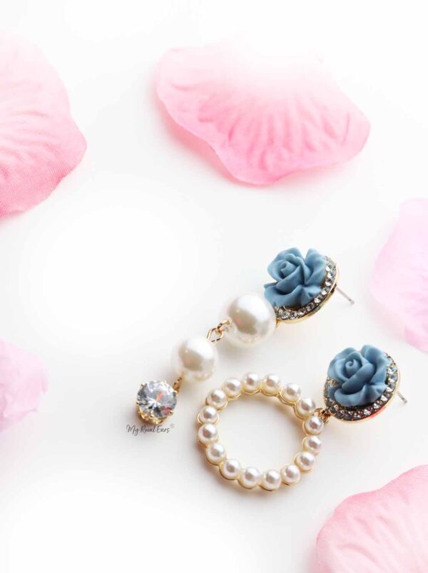 Freesia- floral pearl drop long and small earrings - My Roial Ears LTD