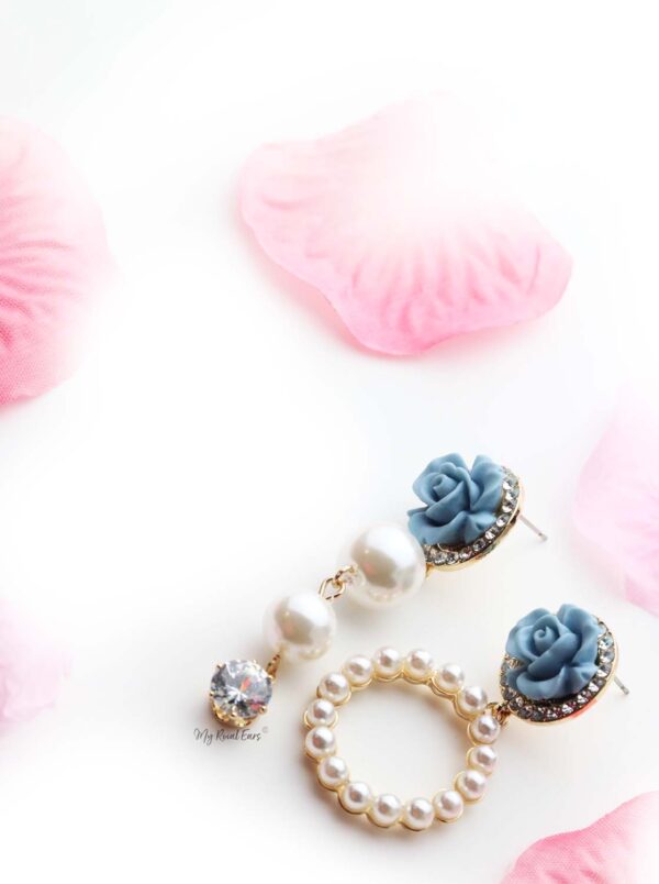 Freesia- floral pearl drop long and small earrings - My Roial Ears LTD