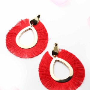 Gerbera Daisies- large oval shape tassel statement earrings - My Roial Ears LTD