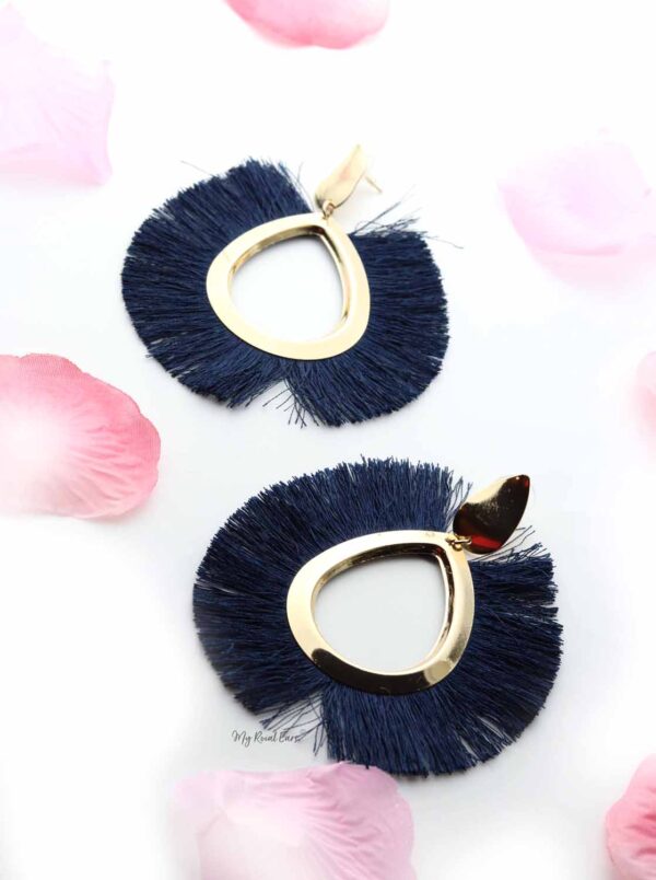 Gerbera Daisies- large oval shape tassel statement earrings - My Roial Ears LTD