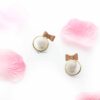 Erica White- small fur bow ball stud earrings - Image 5