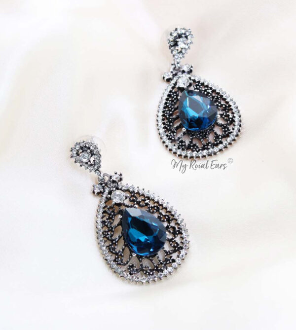 Q.CHARLOTTE- luxury vintage chandelier drop bridal earrings - My Roial Ears LTD