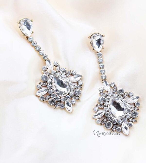 Q.DIANA- vintage crystal statement earrings - My Roial Ears LTD
