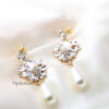 Q.Isobel-stone crystal luxe pearl like bridal drop earrings - My Roial Ears LTD