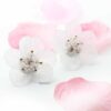 Iris White- hand-made, acrylic flower stud earrings - My Roial Ears LTD