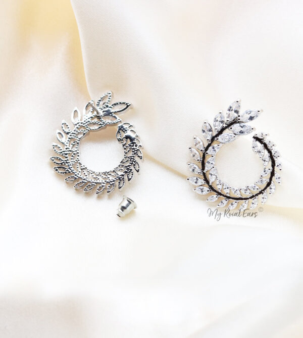 Q.Audrina- sterling silver remarkable bridal stud earrings - My Roial Ears LTD