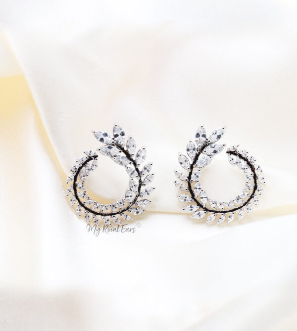 Q.Audrina- sterling silver remarkable bridal stud earrings - My Roial Ears LTD
