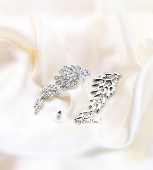 Q Rosemary Silver-luxury remarkable drop statement bridal earrings - My Roial Ears LTD
