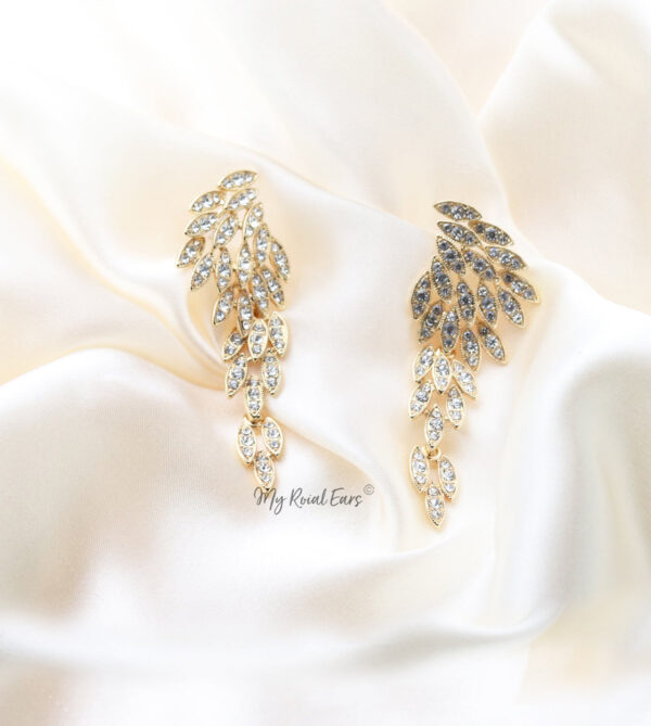 Q.Rosemary-luxury remarkable drop statement bridal earrings - My Roial Ears LTD