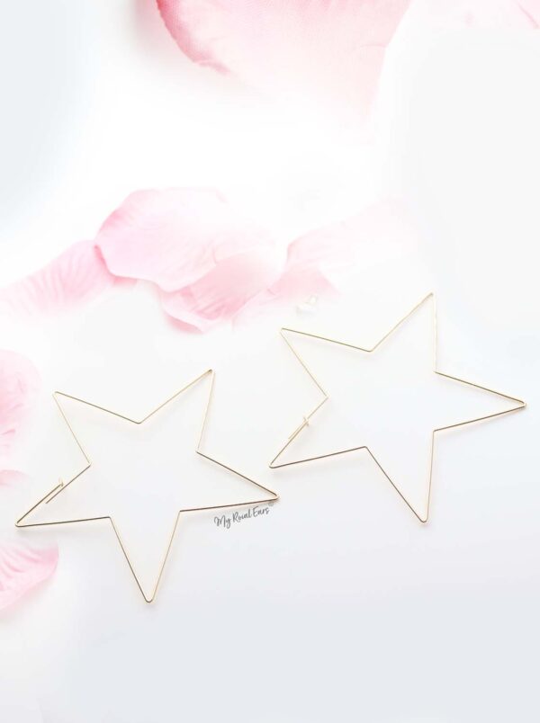 Lily- thin gold plated star shape earrings - My Roial Ears LTD