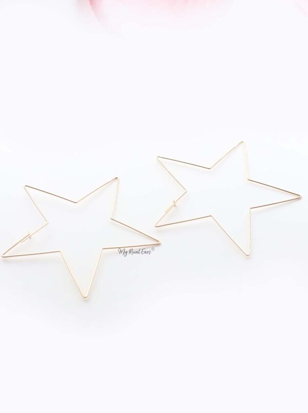 Lily- thin gold plated star shape earrings - My Roial Ears LTD