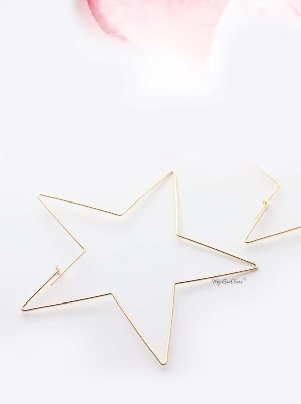 Lily- thin gold plated star shape earrings - My Roial Ears LTD