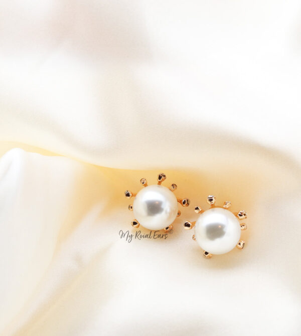 Q Pipa Silver-exquisite rhinestone ball pearl bridal earrings - My Roial Ears LTD