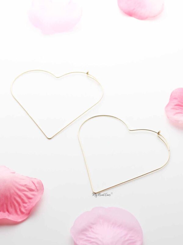 Mimosa- lightweight heart shape hoop earrings - My Roial Ears LTD