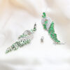 Q.Allison Green-exquisite and plated gold lavish bridal earrings - My Roial Ears LTD