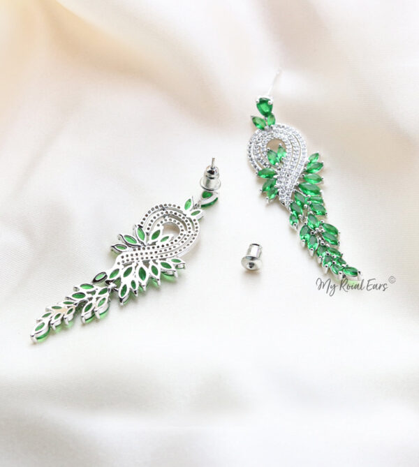 Q.Allison Green-exquisite and plated gold lavish bridal earrings - My Roial Ears LTD