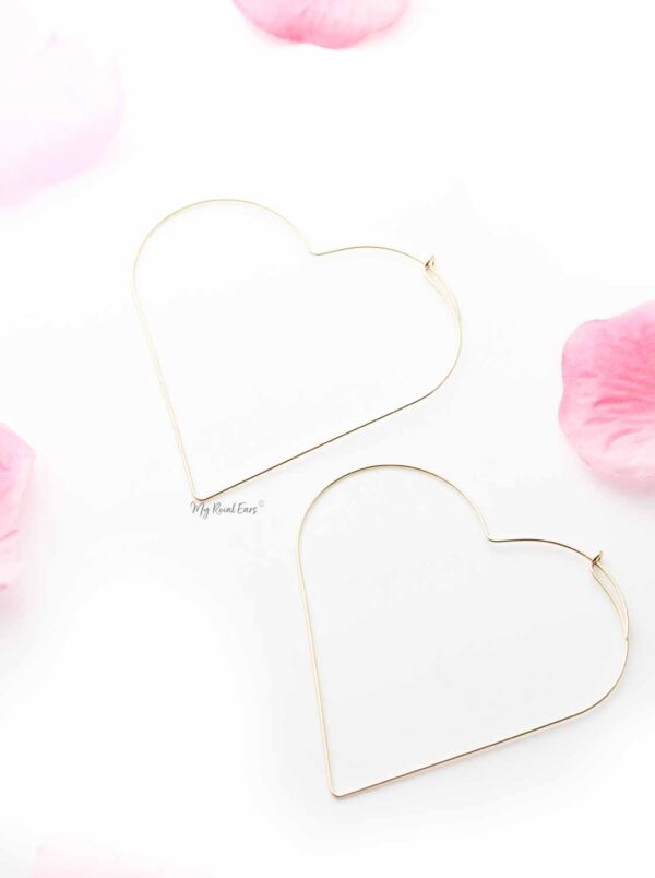 Mimosa- lightweight heart shape hoop earrings - My Roial Ears LTD
