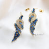 Q.Allison Green-exquisite and plated gold lavish bridal earrings - My Roial Ears LTD