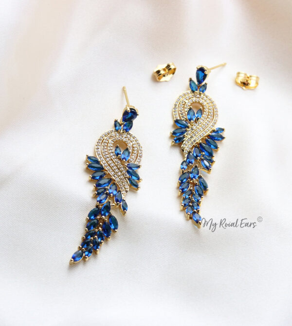 Q.Allison Green-exquisite and plated gold lavish bridal earrings - My Roial Ears LTD