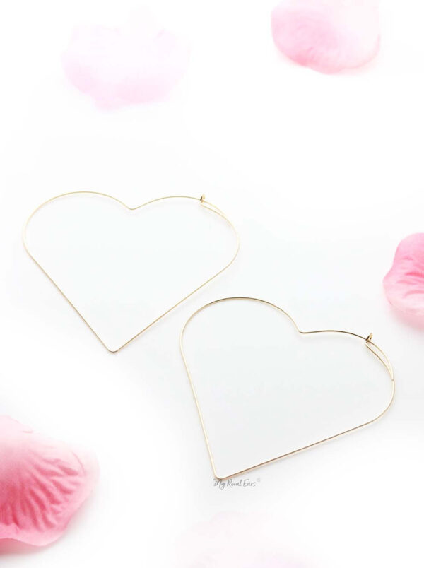 Mimosa- lightweight heart shape hoop earrings - My Roial Ears LTD