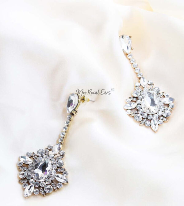 Q.DIANA- vintage crystal statement earrings - My Roial Ears LTD