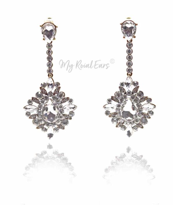 Q.DIANA- vintage crystal statement earrings - My Roial Ears LTD