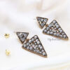 Q.FIONA- triangle chandelier luxury bridal drop earrings - My Roial Ears LTD