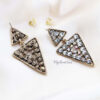 Q.FIONA- triangle chandelier luxury bridal drop earrings - My Roial Ears LTD