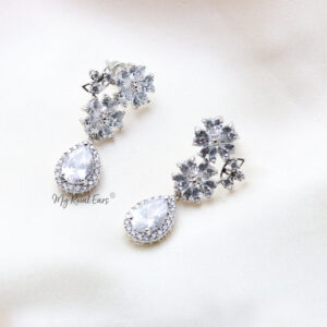 Q.Camilla- sterling silver bridal stud earrings - My Roial Ears LTD