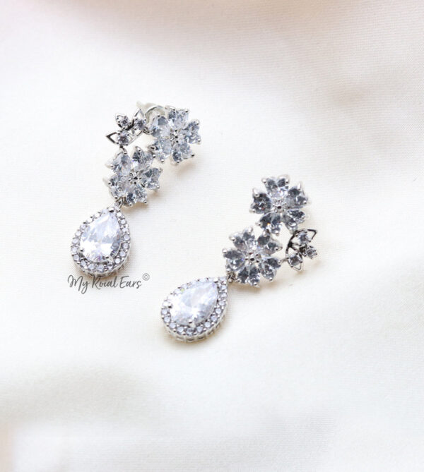 Q.Camilla- sterling silver bridal stud earrings - My Roial Ears LTD