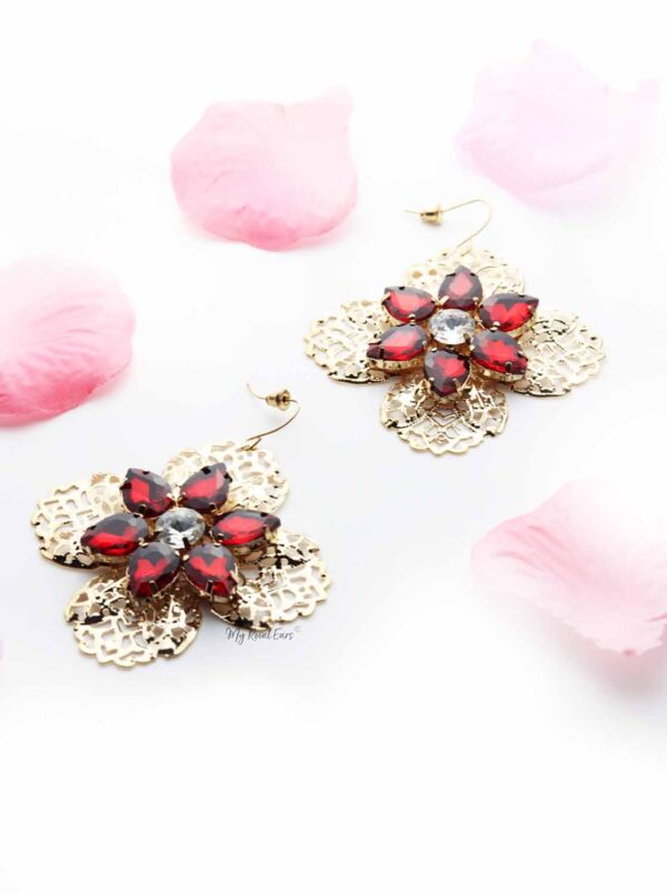Orchid -floral lace statement earrings - My Roial Ears LTD