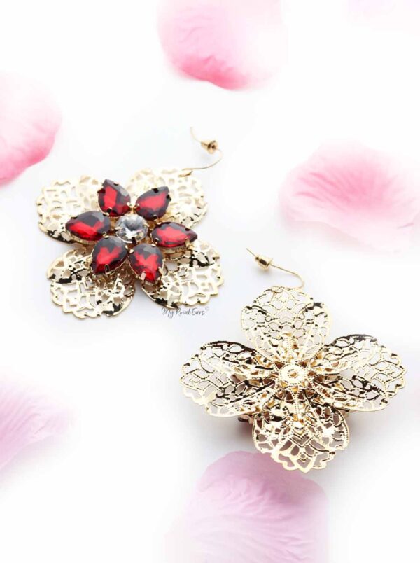 Orchid -floral lace statement earrings - My Roial Ears LTD