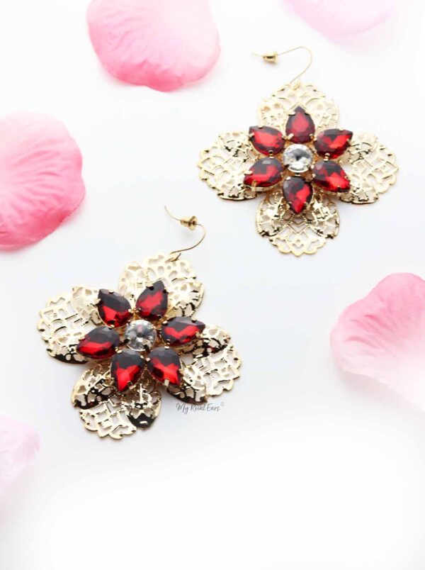Orchid -floral lace statement earrings - My Roial Ears LTD