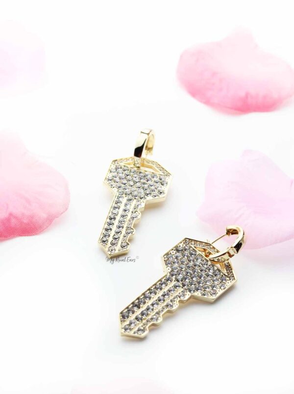 Peach Blossom- key crystal earrings - My Roial Ears LTD