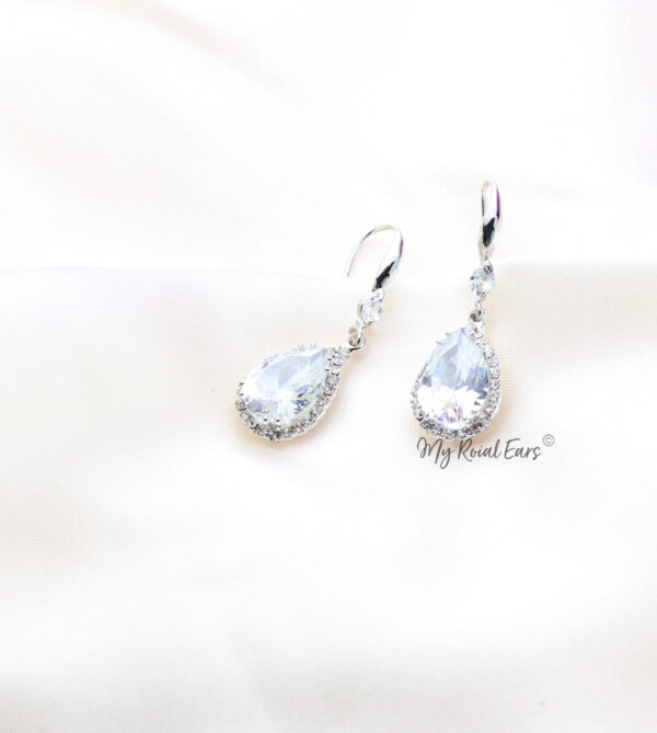 Q Maud Gold-classy small crystal luxury bridal drop earrings - My Roial Ears LTD