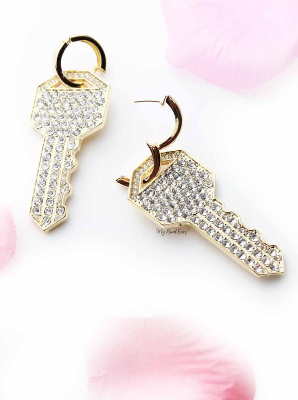 Peach Blossom- key crystal earrings - My Roial Ears LTD