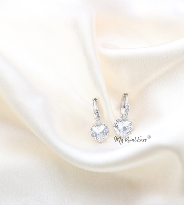 Q.Ursula -quality luxury platinum plated silver zircon hoop bridal earrings - My Roial Ears LTD