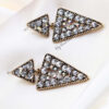 Q.FIONA- triangle chandelier luxury bridal drop earrings - My Roial Ears LTD