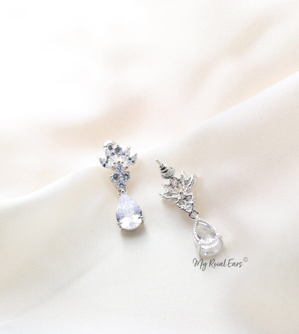 Q.Ann Marie-stunning elegance plated stud bridal drop earrings - My Roial Ears LTD