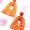 Snapdragon Orange- tassel statement long earrings - My Roial Ears LTD