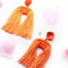 Snapdragon Orange- tassel statement long earrings - My Roial Ears LTD
