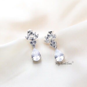Q.Ann Marie-stunning elegance plated stud bridal drop earrings - My Roial Ears LTD